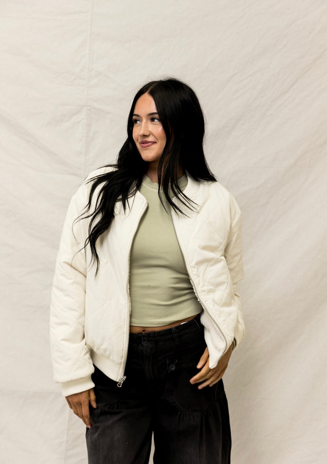 Presley Reversible Zip Up Bomber Jacket