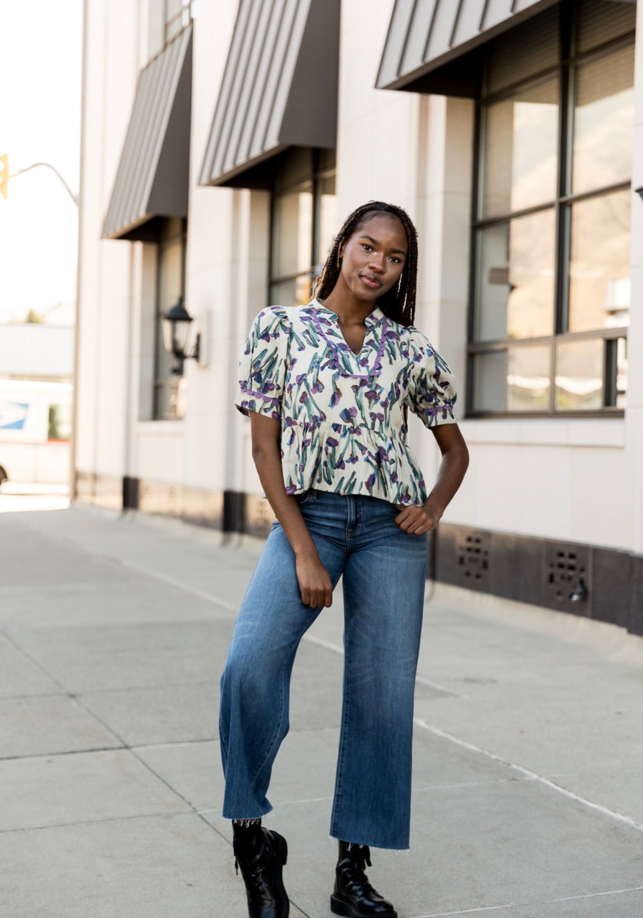 Mia Short Sleeve Rick Rack Detailed top