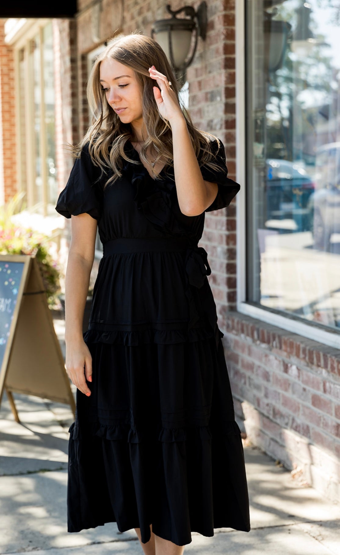 Aven Ruffle Midi Dress