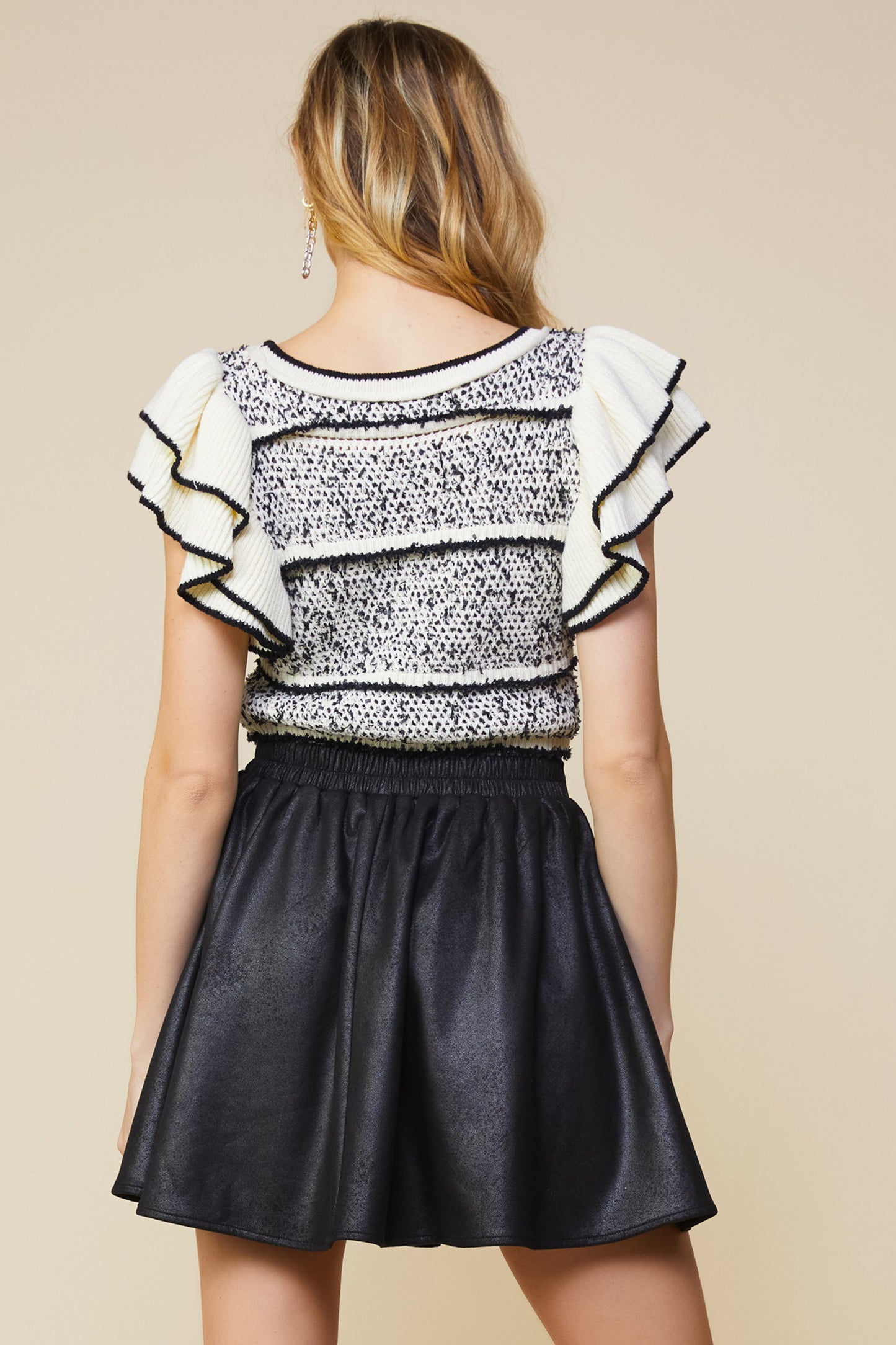 Beverly Ruffle Sleeve Knit Top
