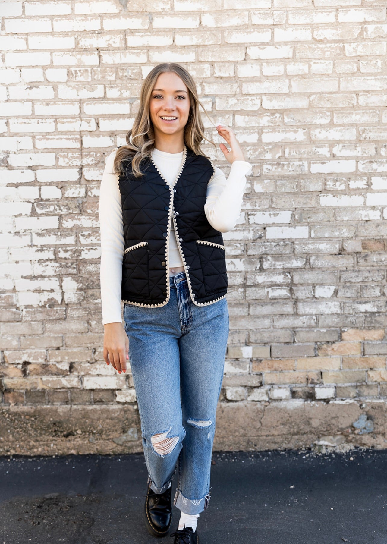 Dark Knight Solid Quilted Snap Button Vest