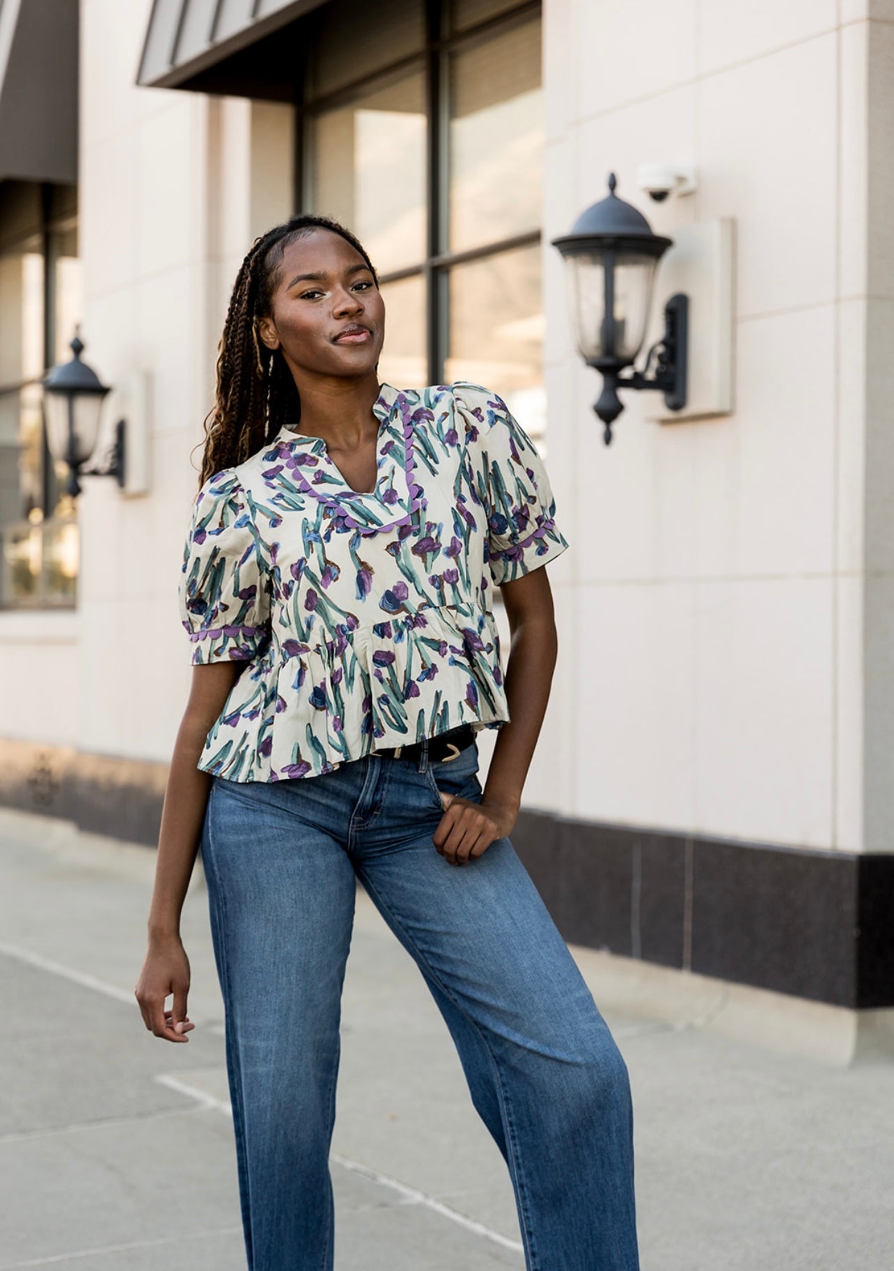 Mia Short Sleeve Rick Rack Detailed top