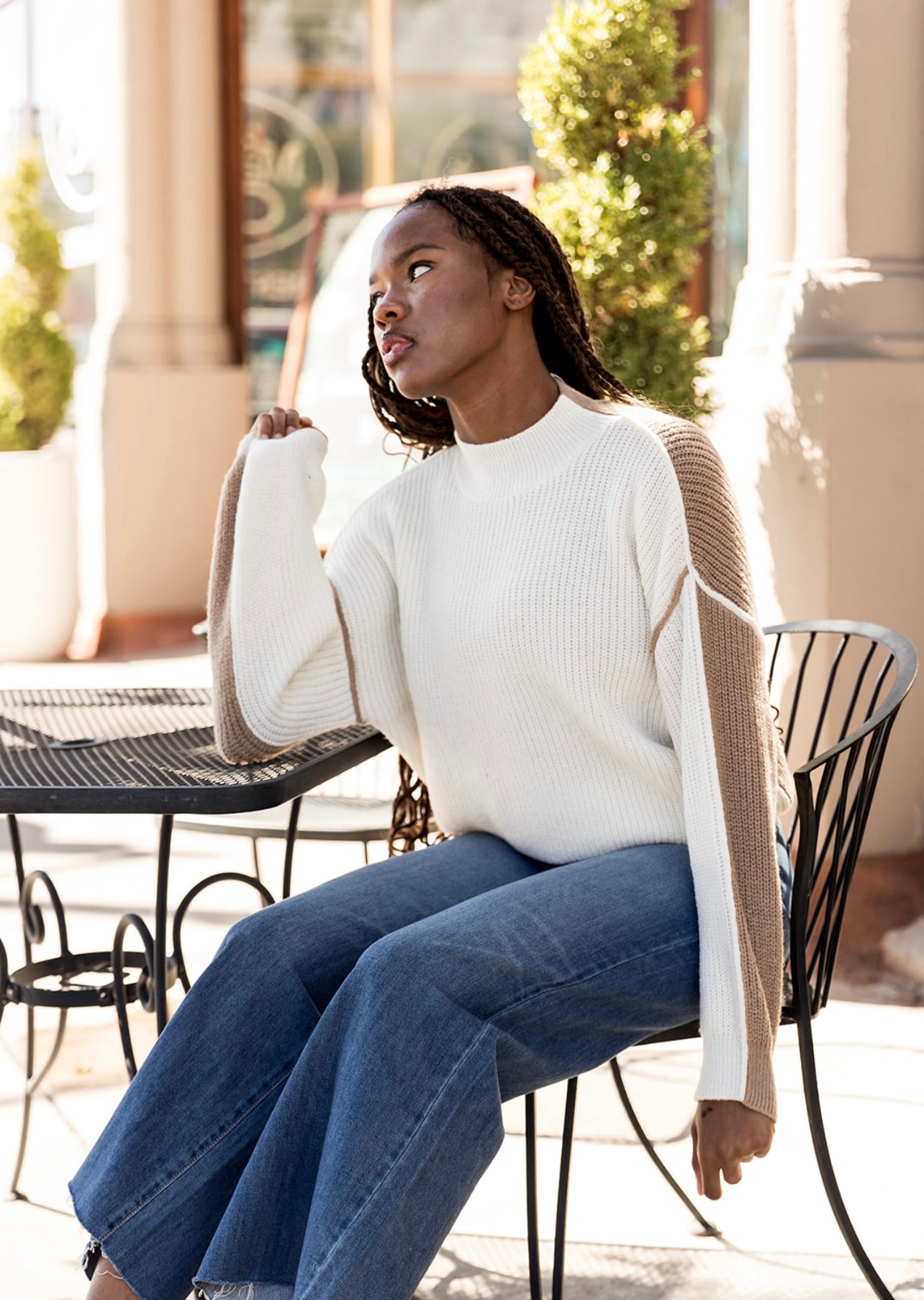 Which Way Mock Neck Sweater