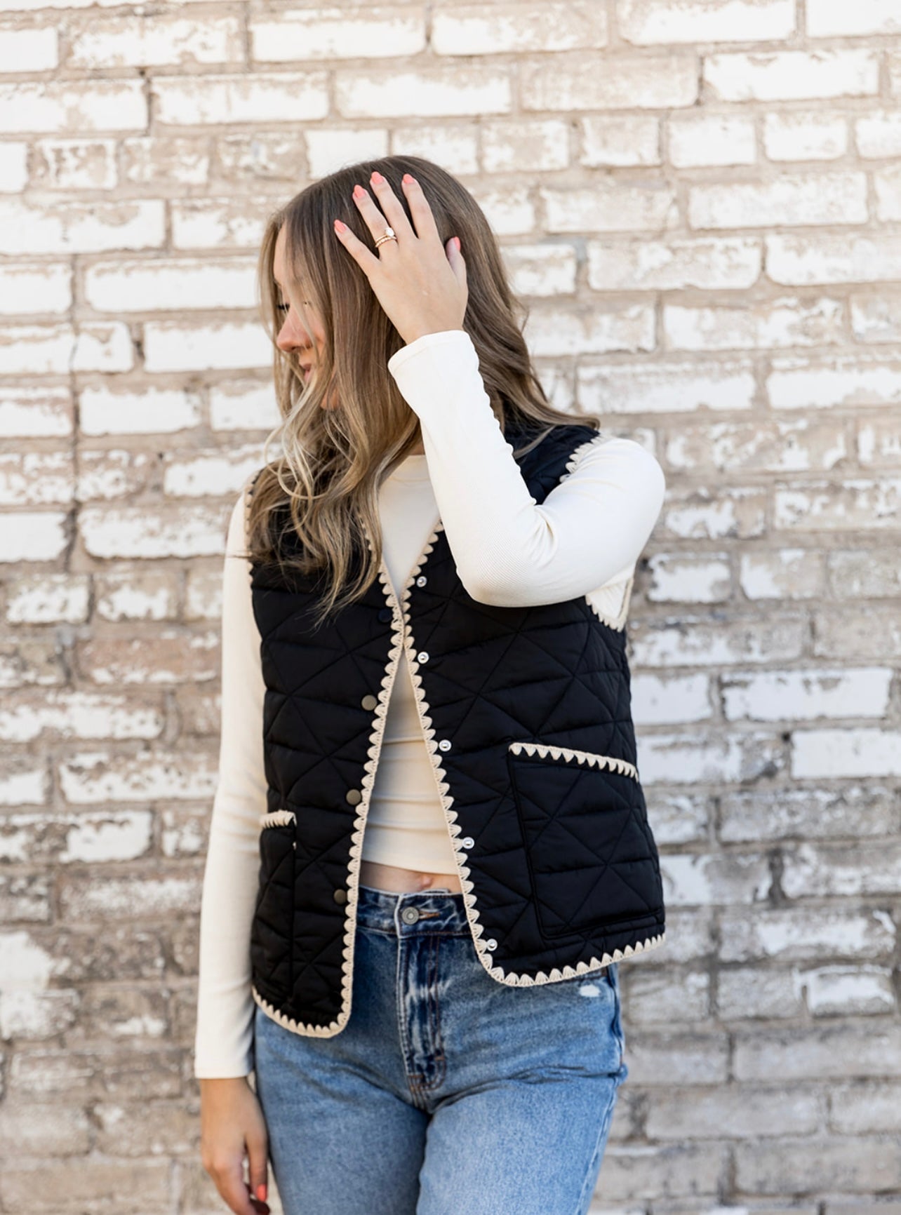 Dark Knight Solid Quilted Snap Button Vest