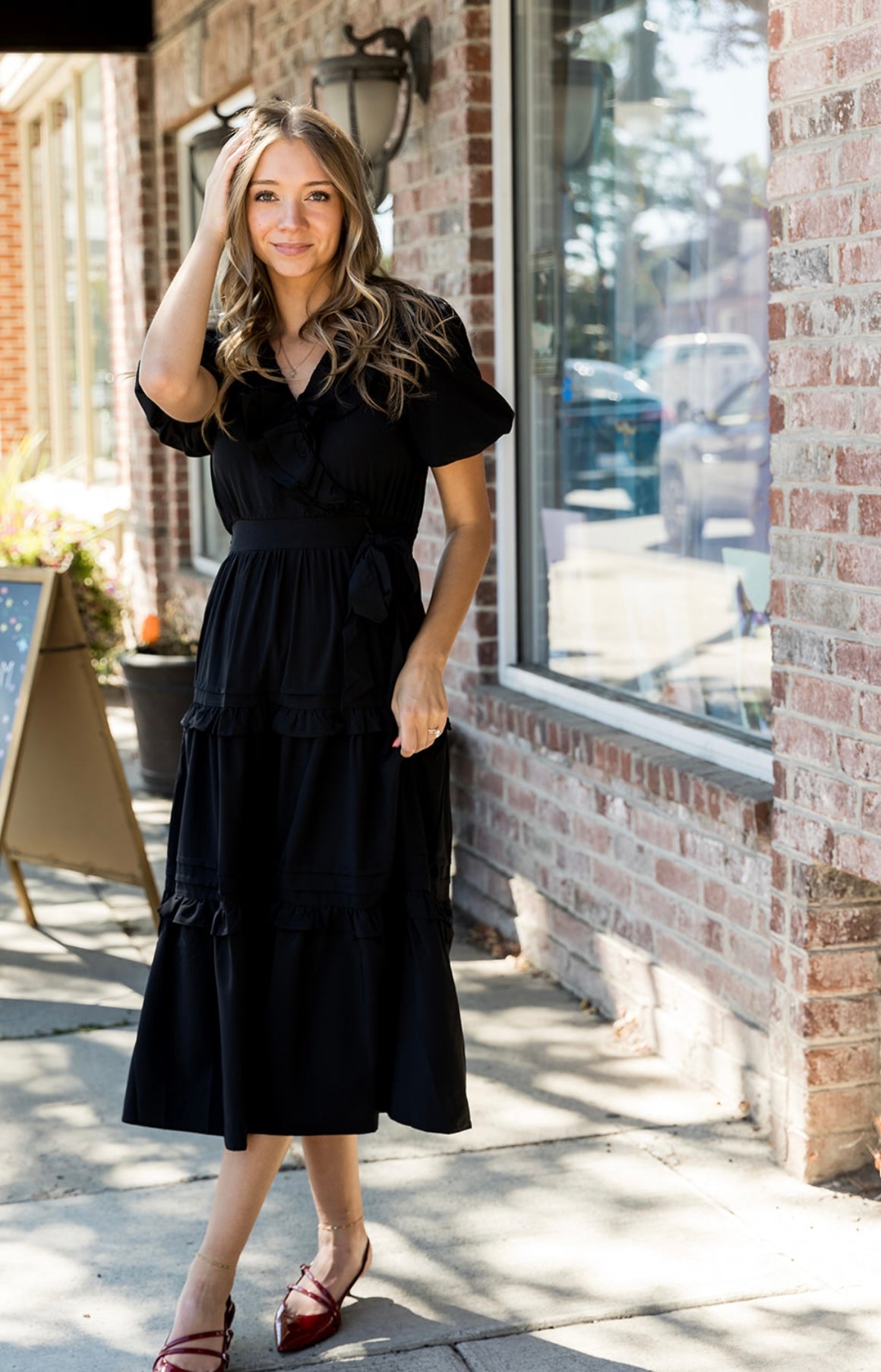 Aven Ruffle Midi Dress