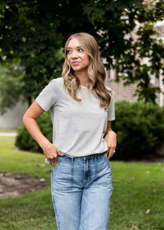 Quin Striped Relaxed Fit Tee