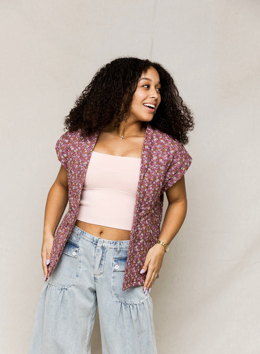 Gabby Quilted Floral Vest