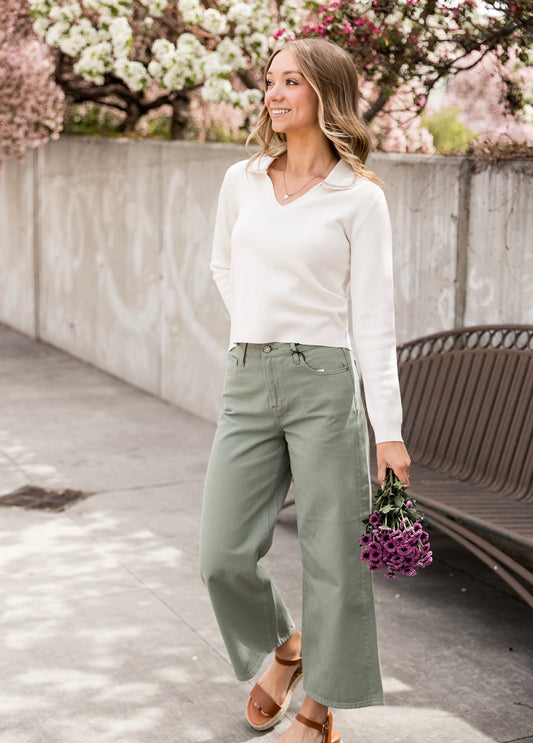 Nori High Waisted Wide Leg Denim Pants