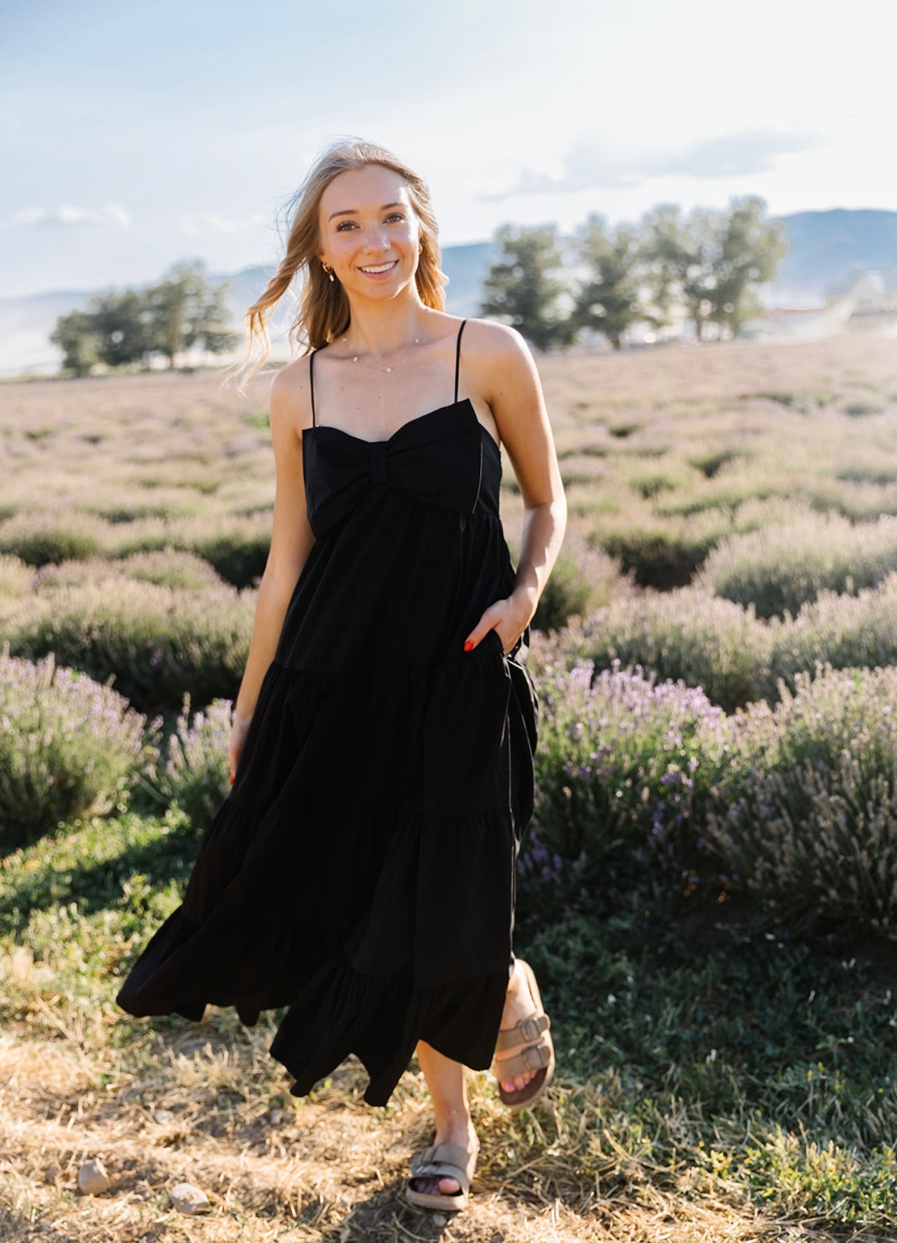 Clara Bow Solid Maxi Dress