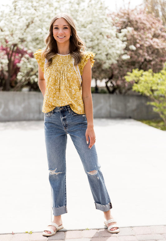 Bailey High Rise Slim Boyfriend With Cuff Denim