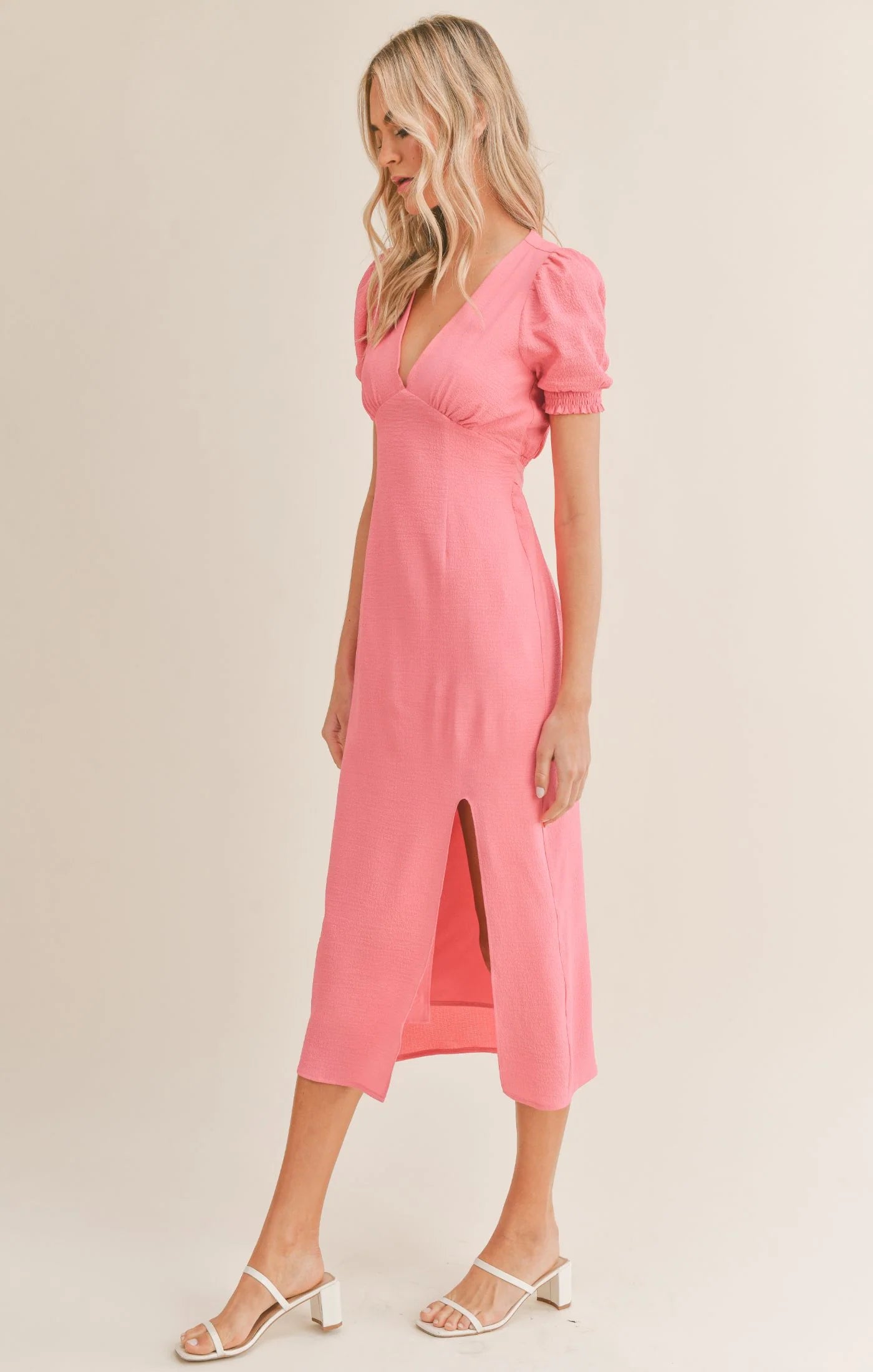 Happy Girl Front Slit Midi Dress