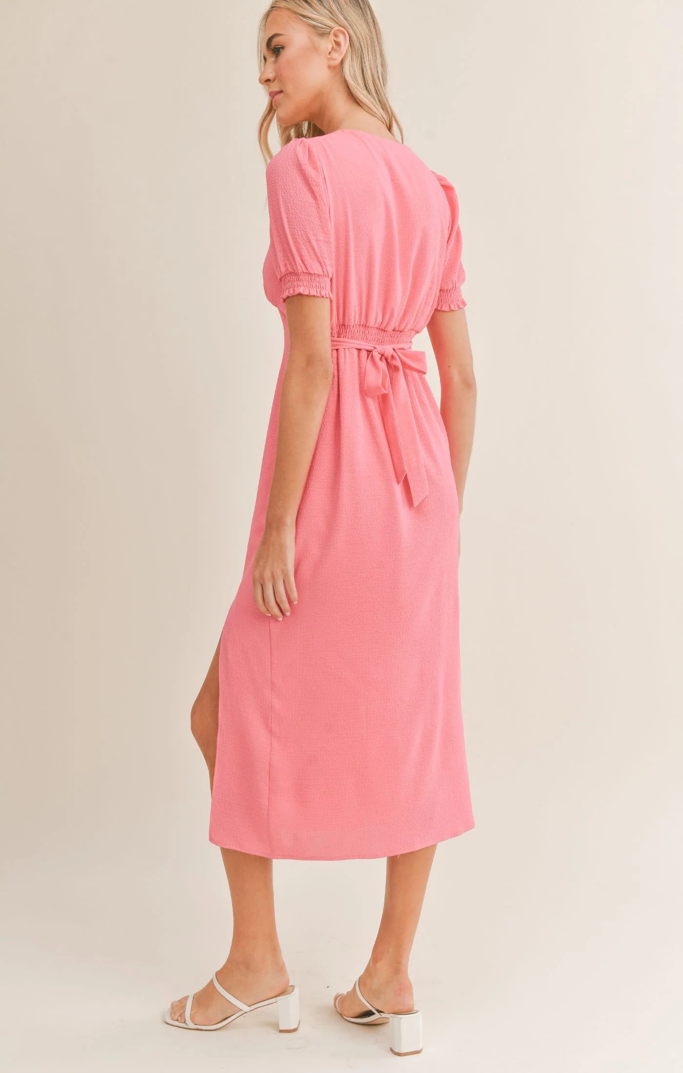 Happy Girl Front Slit Midi Dress