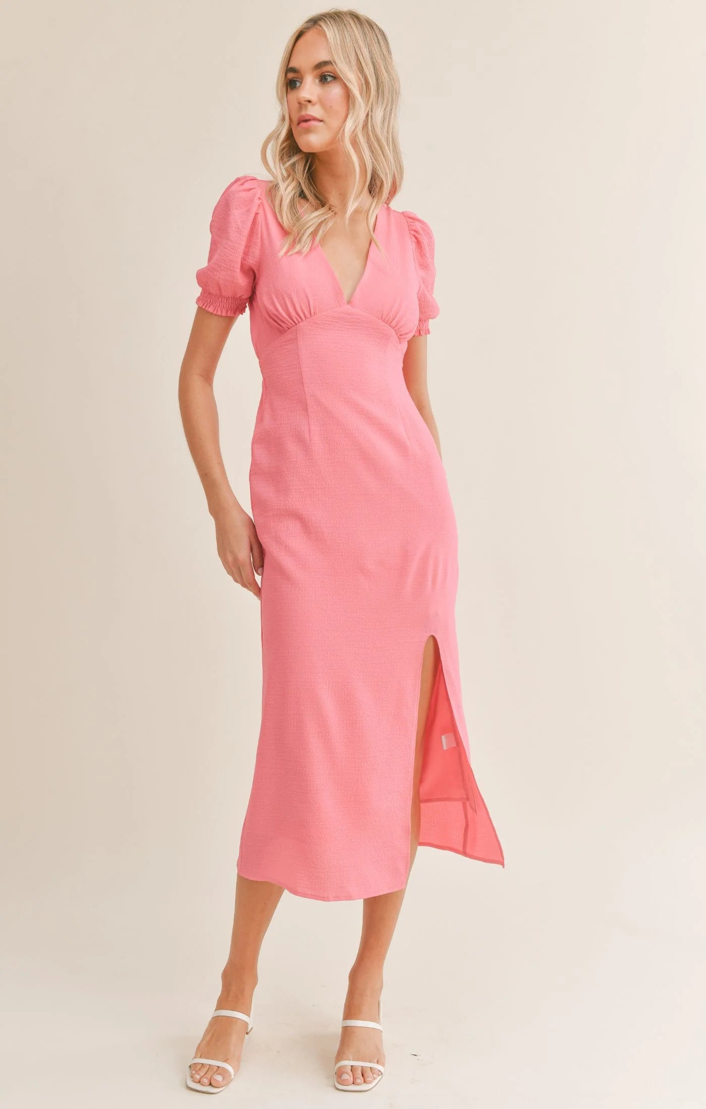 Happy Girl Front Slit Midi Dress