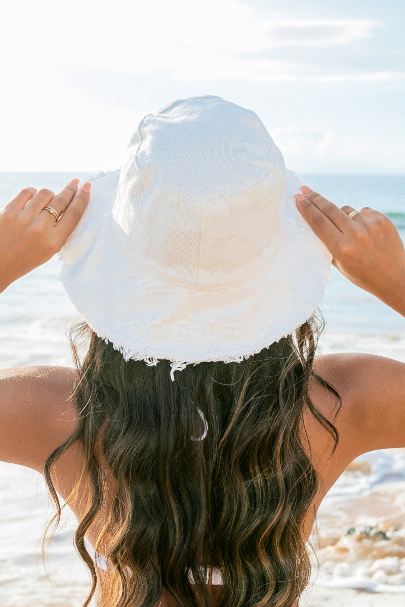 Sunny Day Frayed Edge Bucket Hat