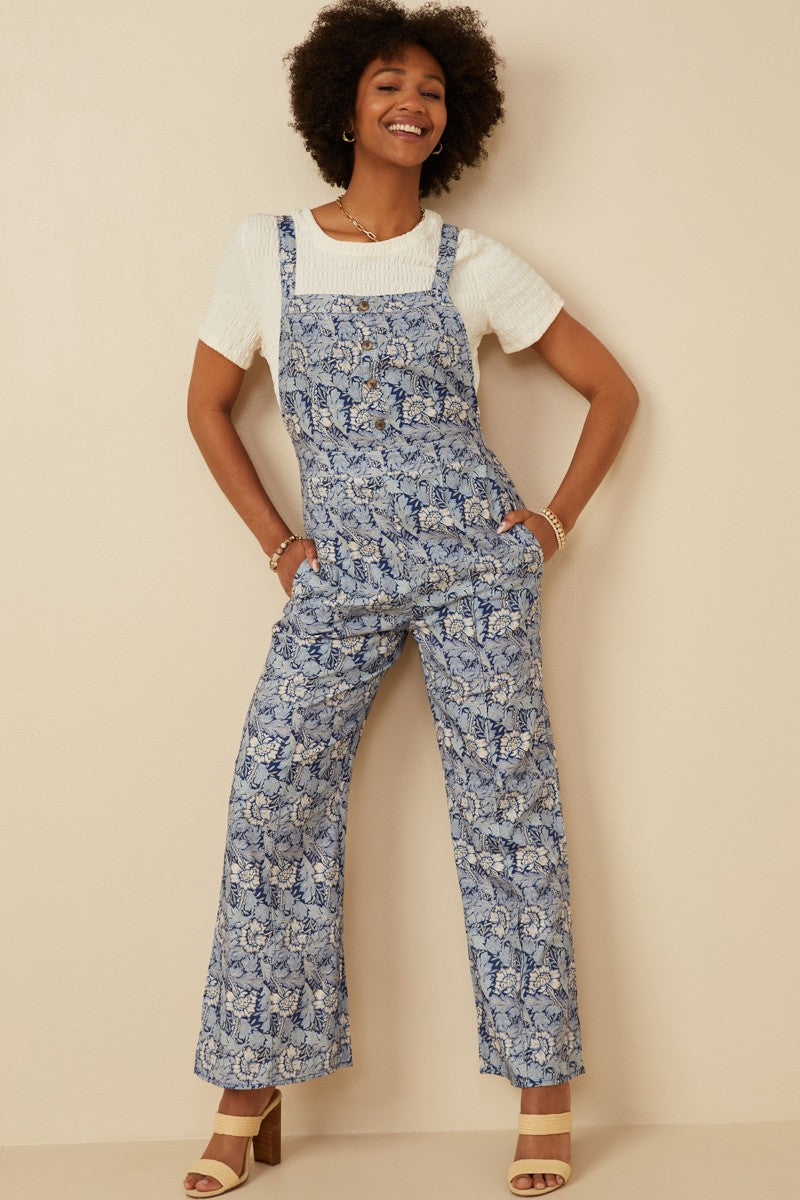 Jump Into Style Textured Floral Jumpsuit