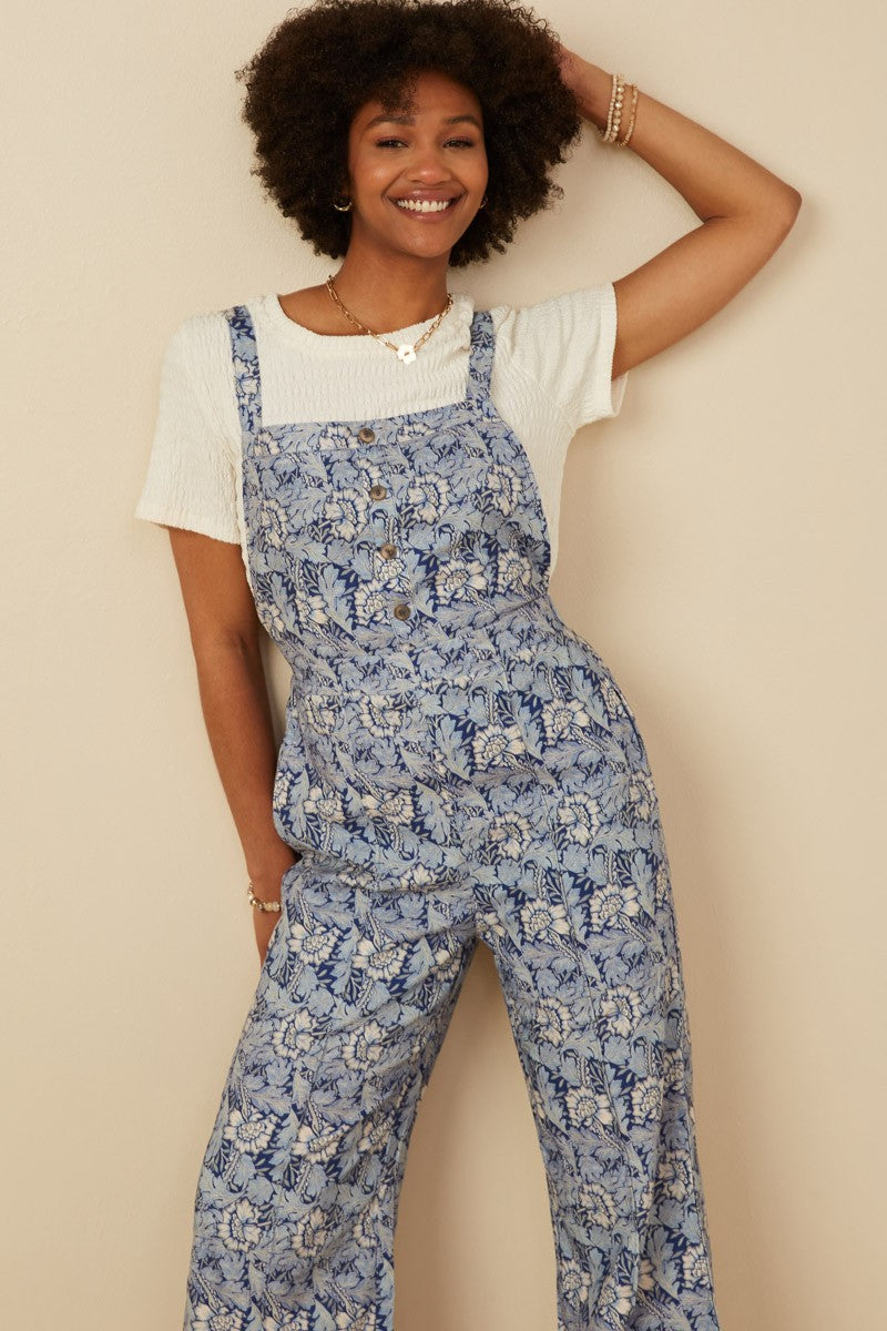 Jump Into Style Textured Floral Jumpsuit