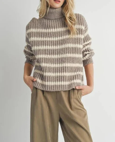 Kaia Turtleneck Striped Sweater