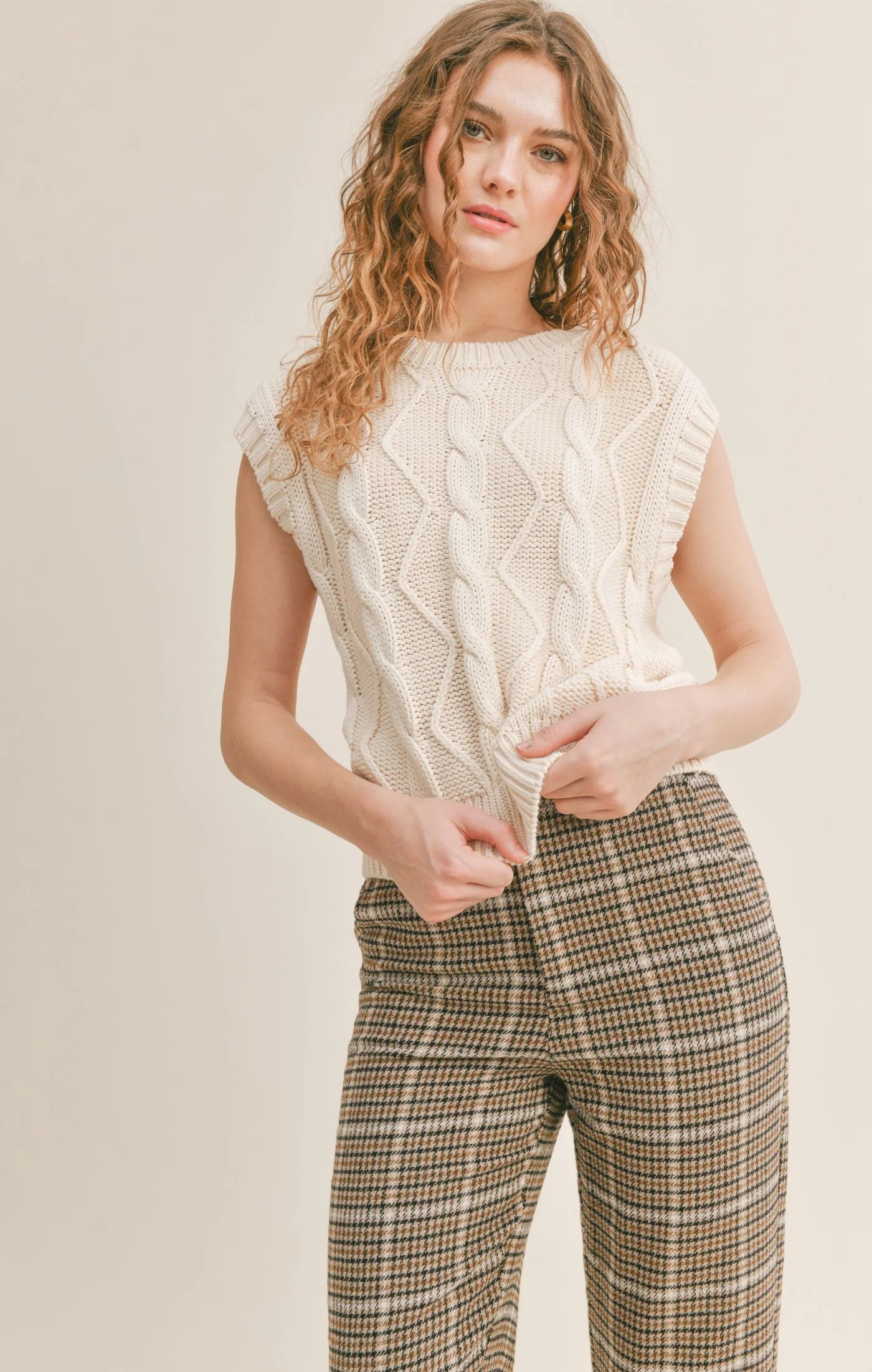 Ken Cable Knit Sweater Vest