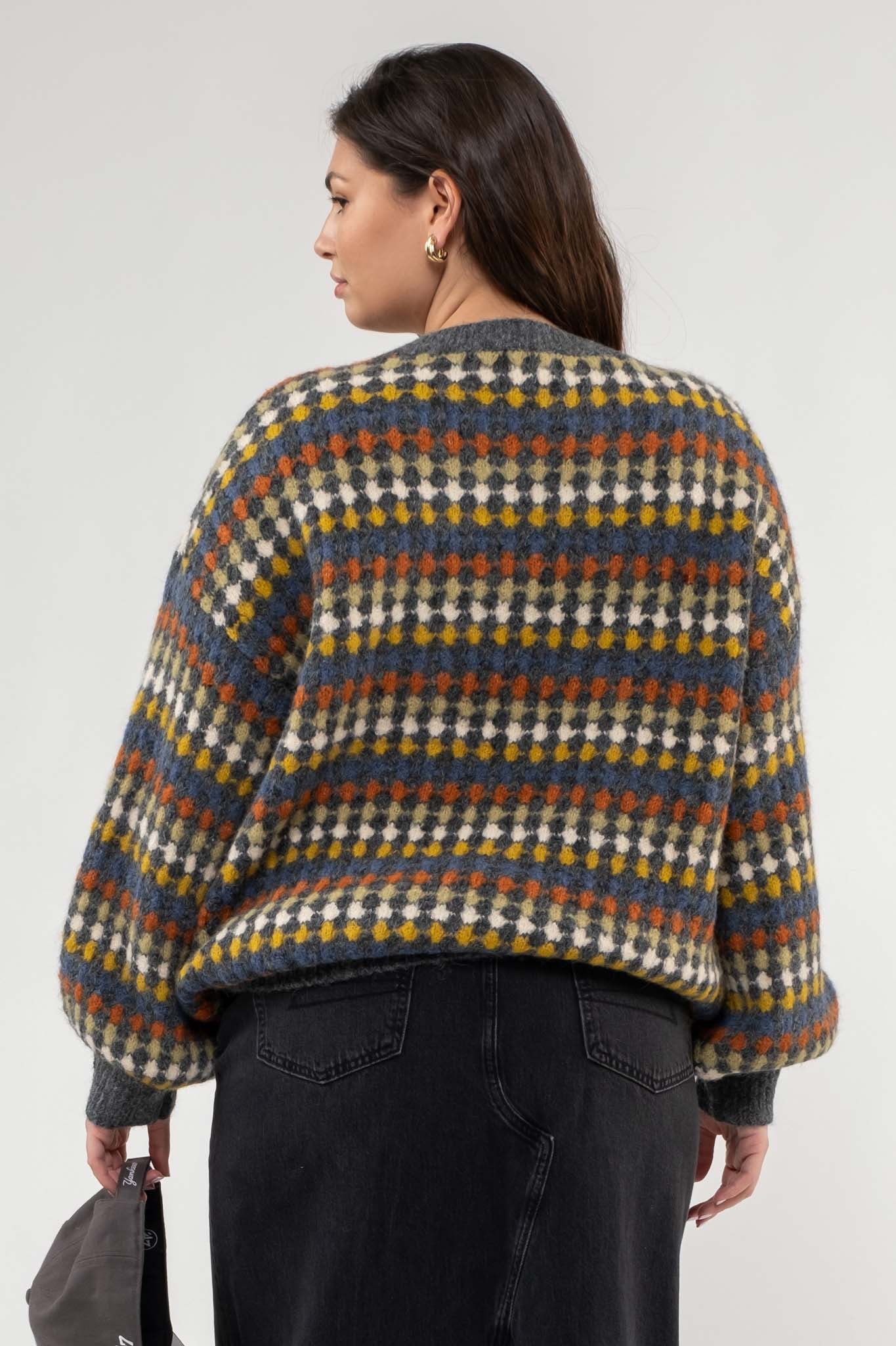 Mabel Multicolored Crewneck Knit Sweater