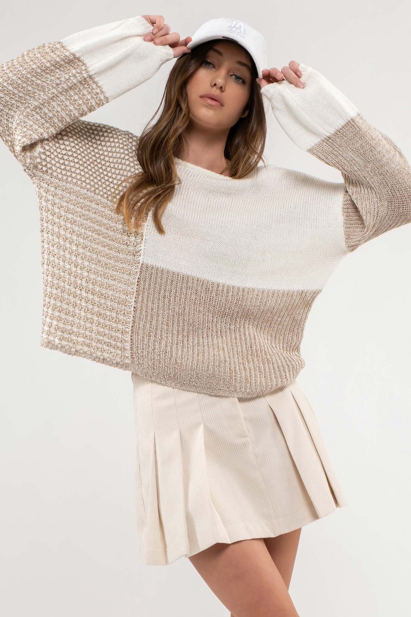 Mikelle Colorbloack Bow Sweater