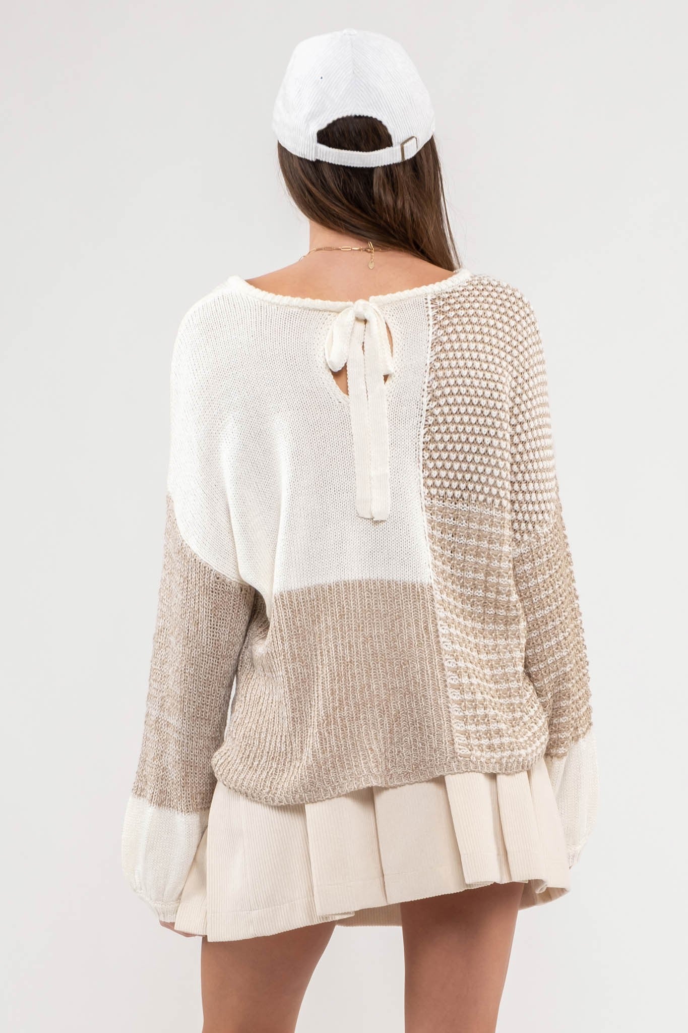 Mikelle Colorbloack Bow Sweater