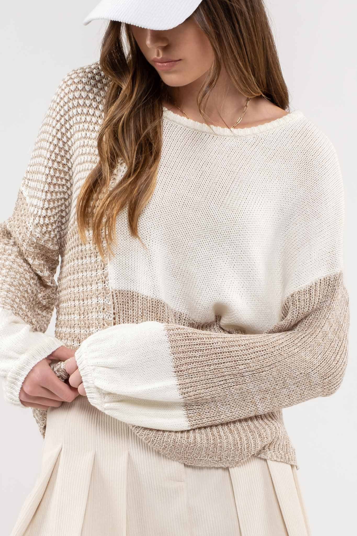 Mikelle Colorbloack Bow Sweater