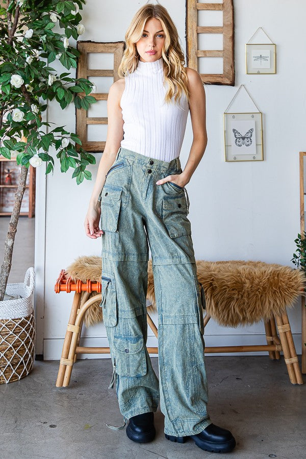 Ollie Mineral Washed Cargo Pants
