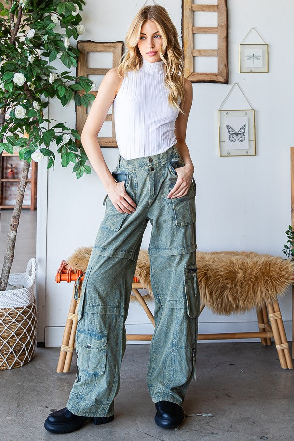 Ollie Mineral Washed Cargo Pants