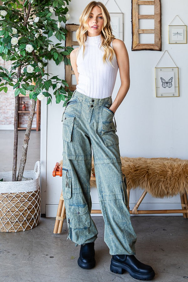Ollie Mineral Washed Cargo Pants