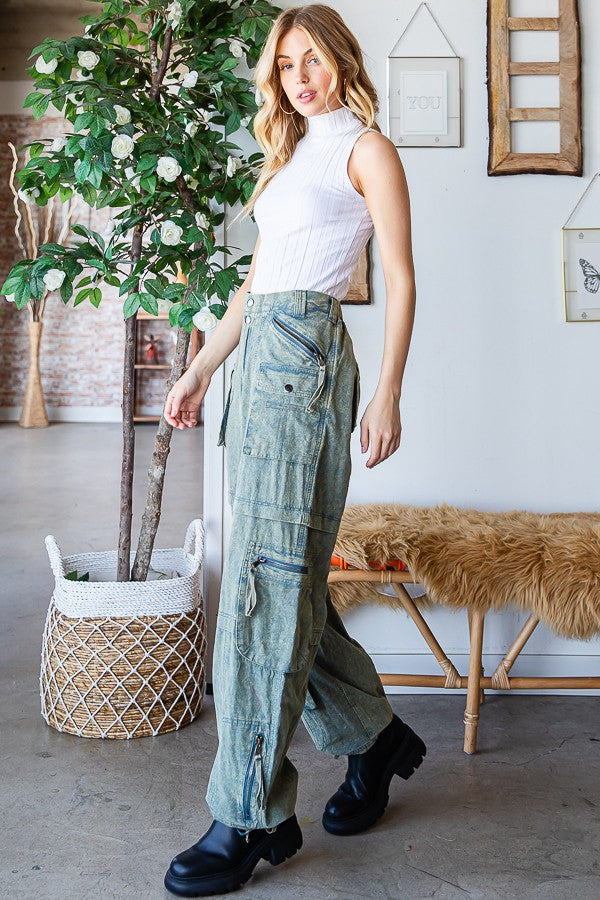 Ollie Mineral Washed Cargo Pants