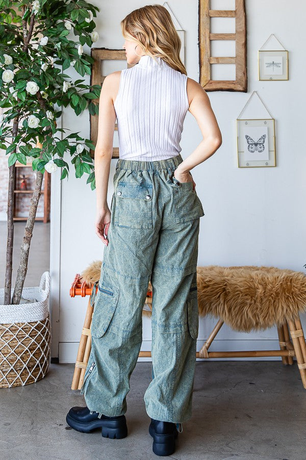 Ollie Mineral Washed Cargo Pants