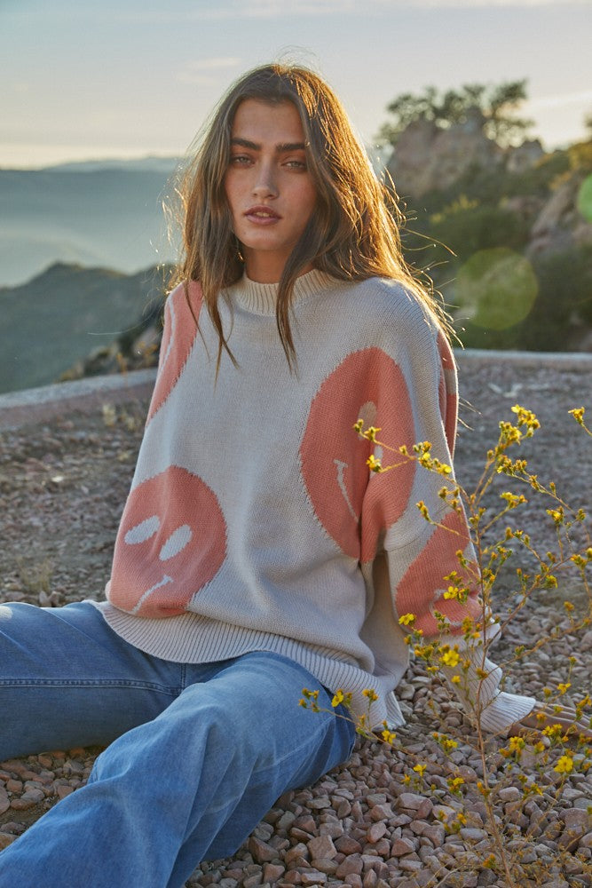 Beach Nights Smiley Face Sweater