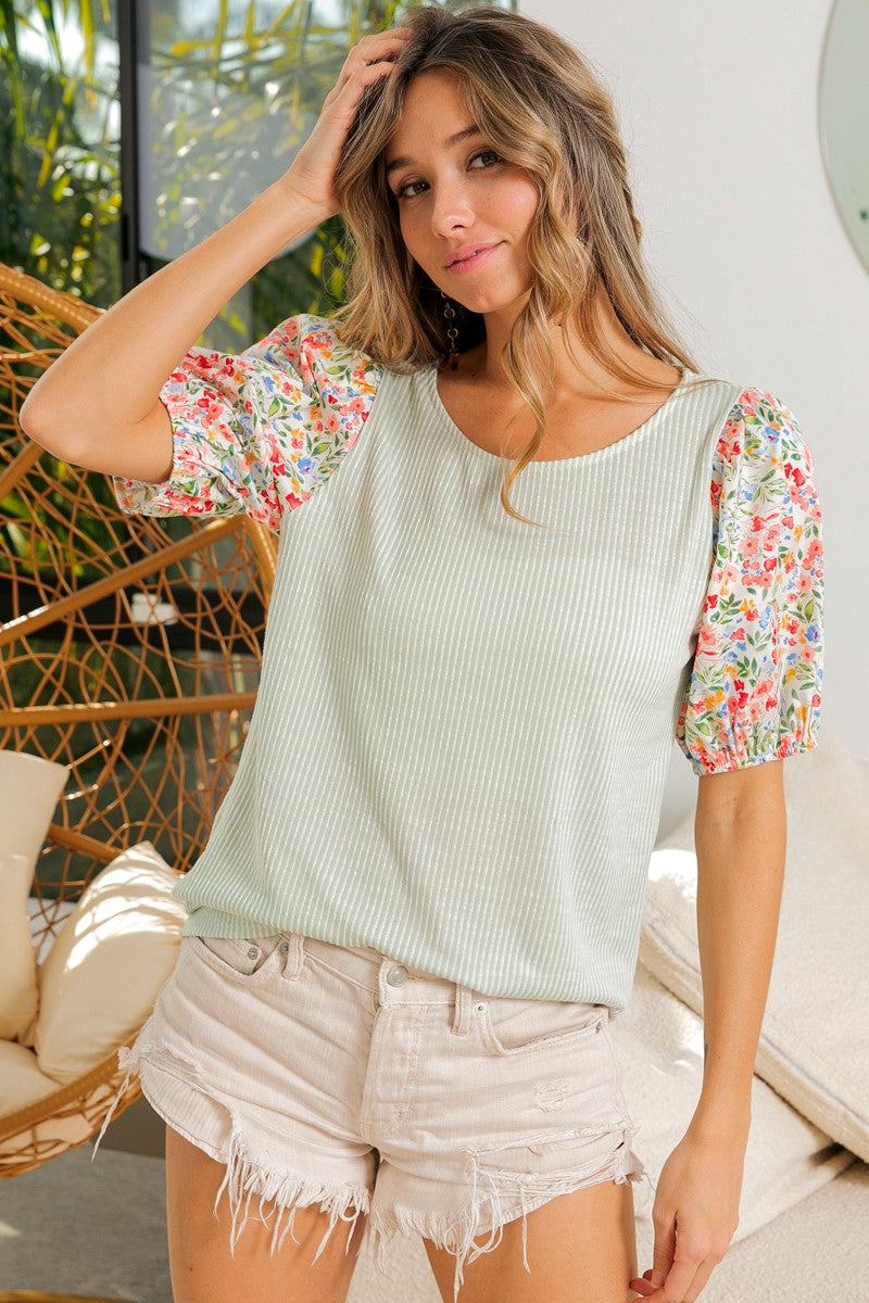 Sunday Stroll Floral Poplin Top