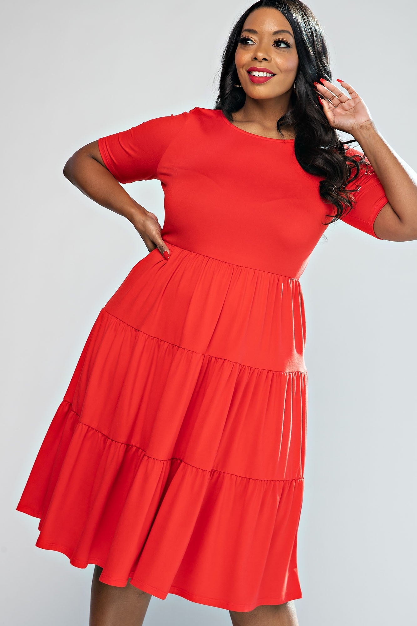 Caitlyn Tiered Midi Dress