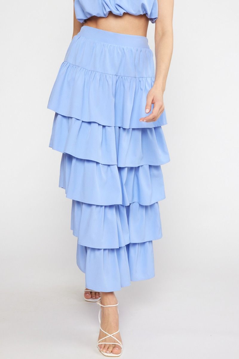 All Ruffled Up Tiered Maxi Skirt