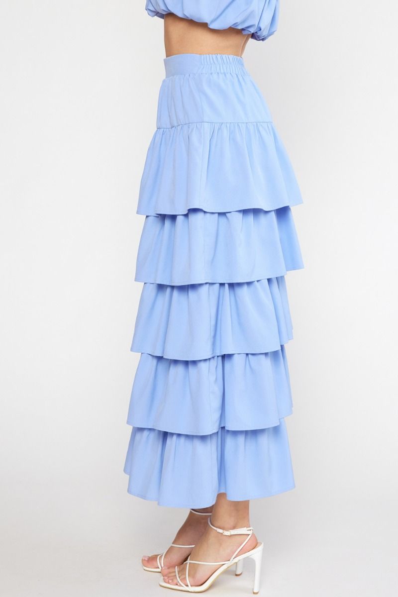 All Ruffled Up Tiered Maxi Skirt