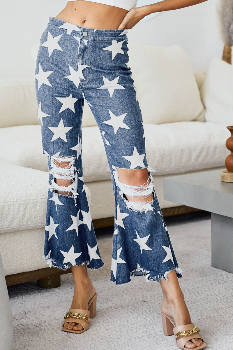 Oh My Stars Flare Legged Denim Pants