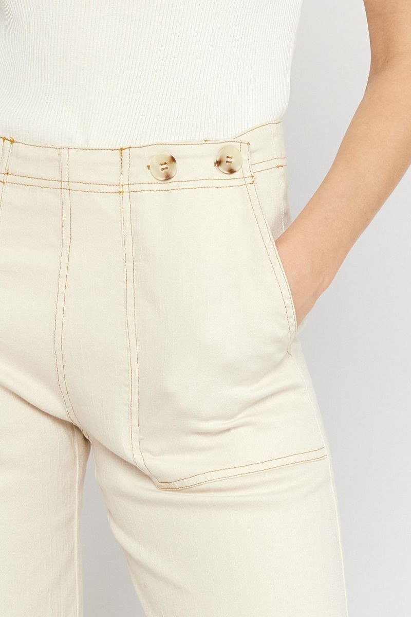 Set For Summer Cream Wide Leg Pants