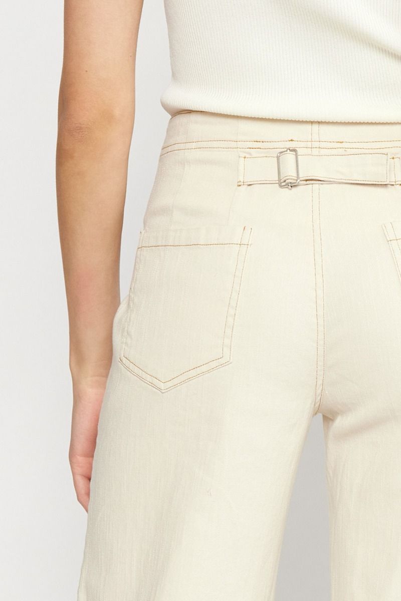Set For Summer Cream Wide Leg Pants