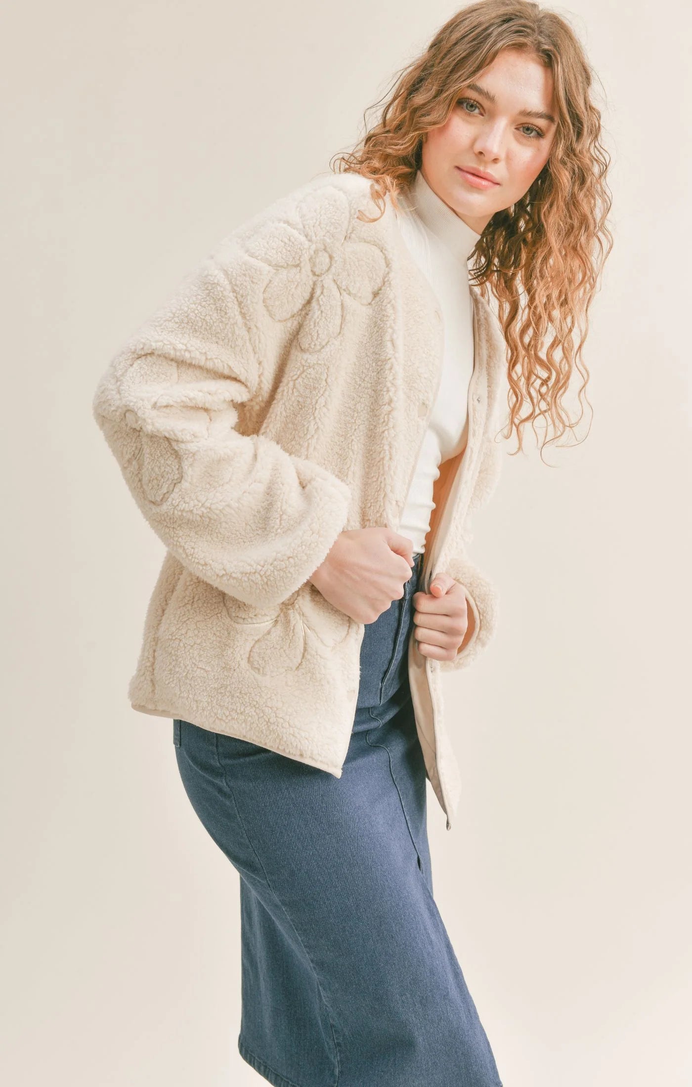 Anna Flower Teddy Jacket