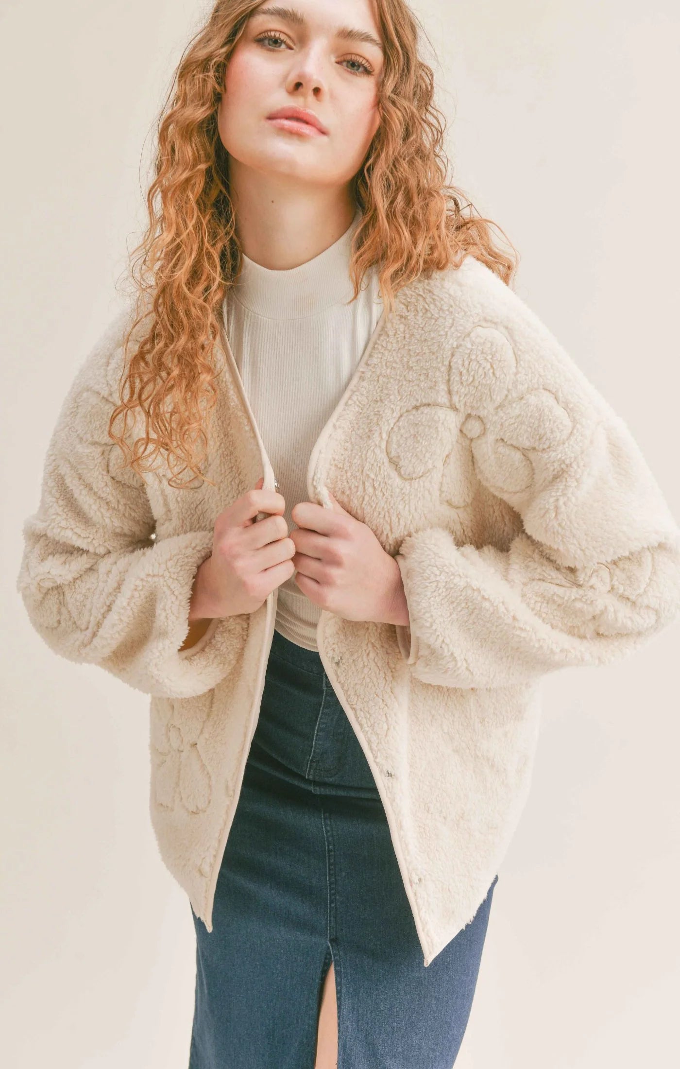 Anna Flower Teddy Jacket