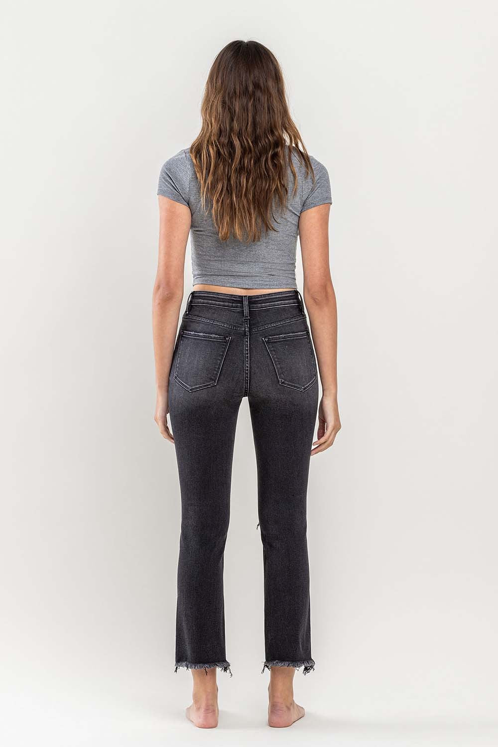 Astir Dream High Rise Distressed Cropped Denim