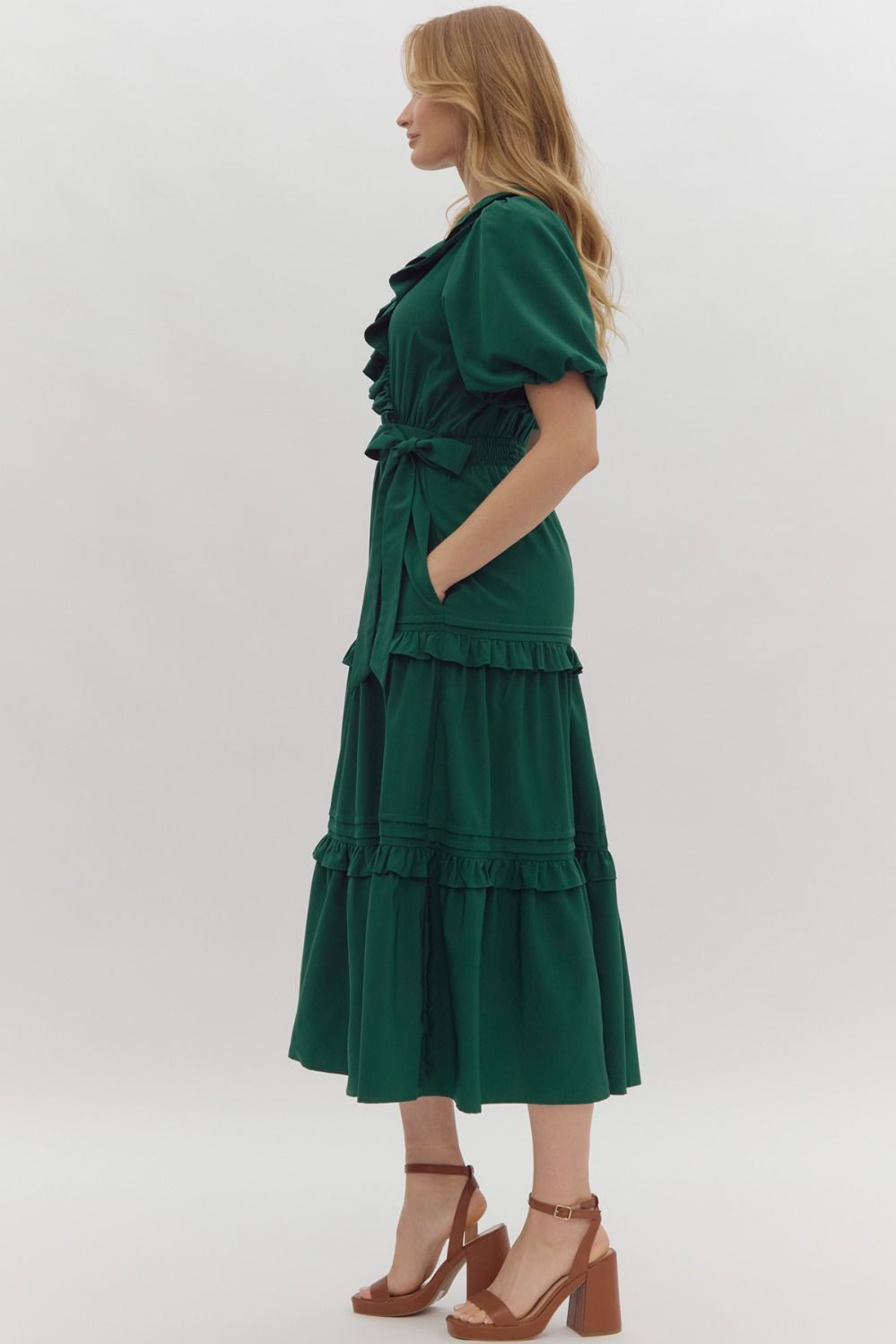 Aven Ruffle Midi Dress