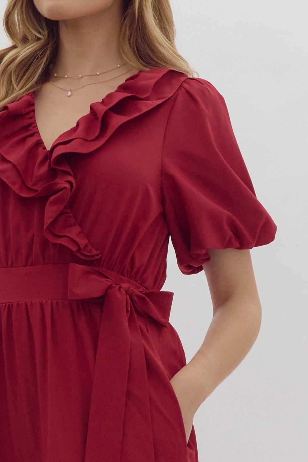 Aven Ruffle Midi Dress