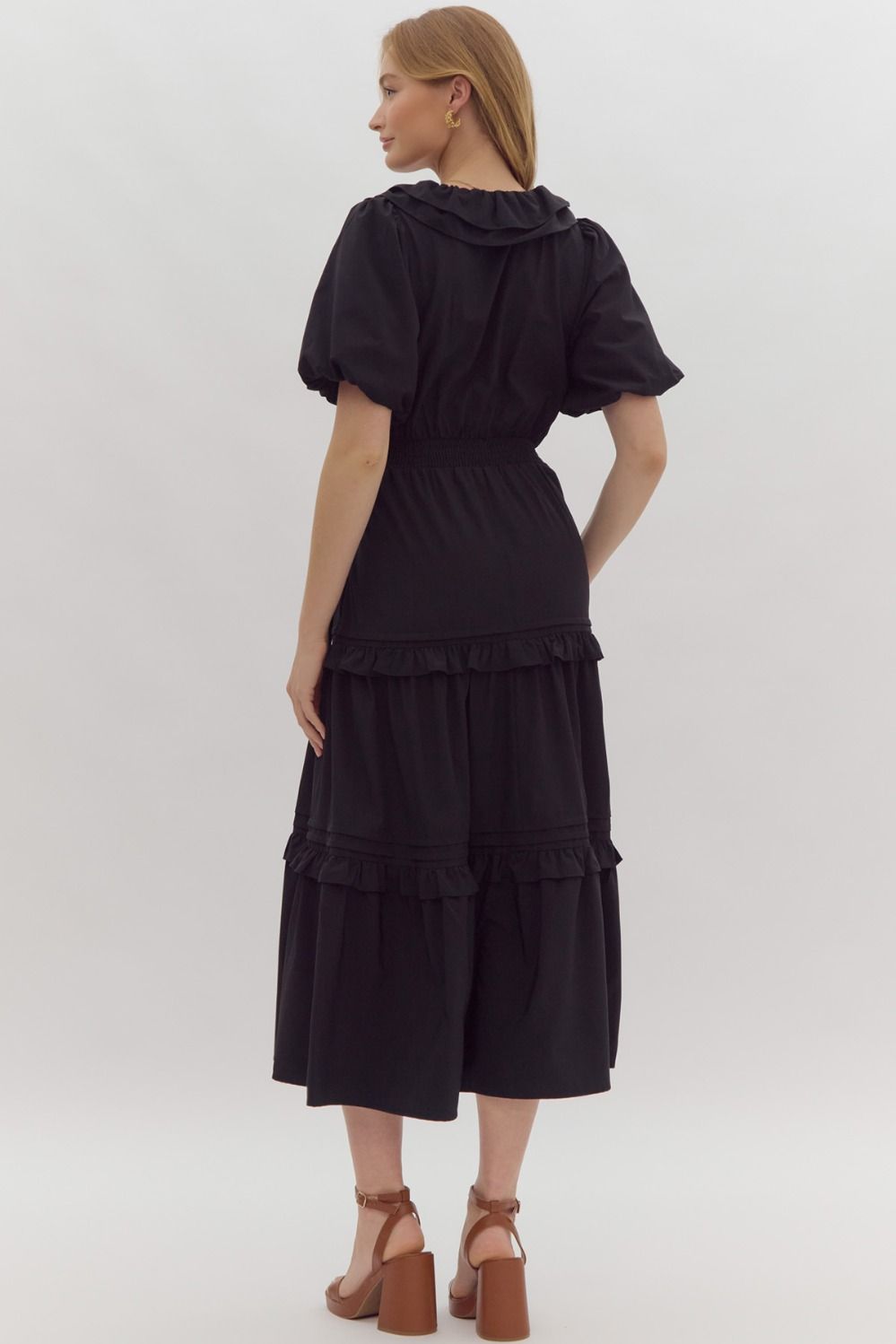 Aven Ruffle Midi Dress