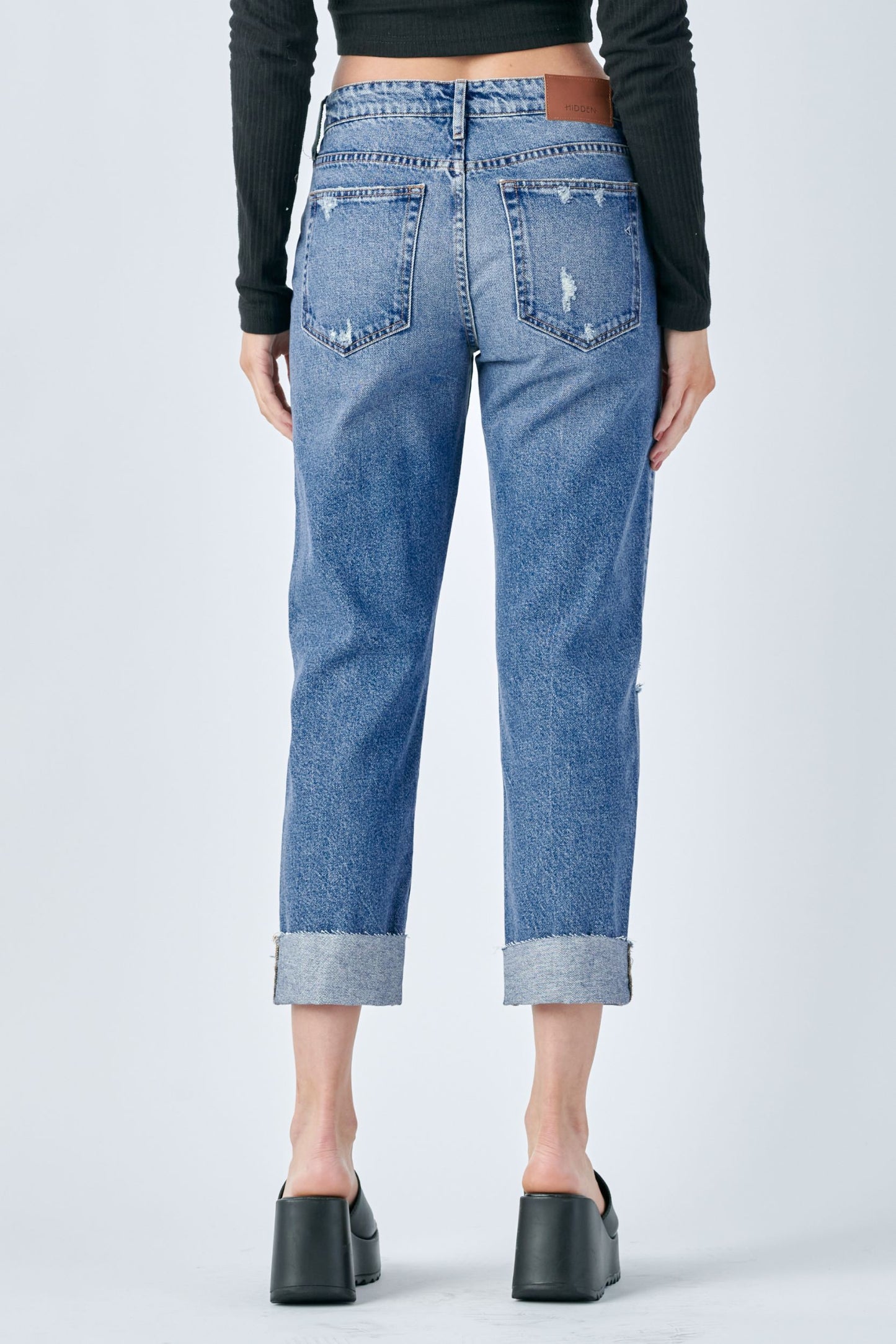 Bailey High Rise Slim Boyfriend With Cuff Denim