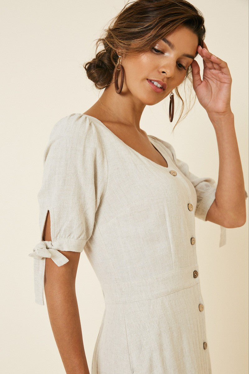 Caroline Linen Button Down Dress