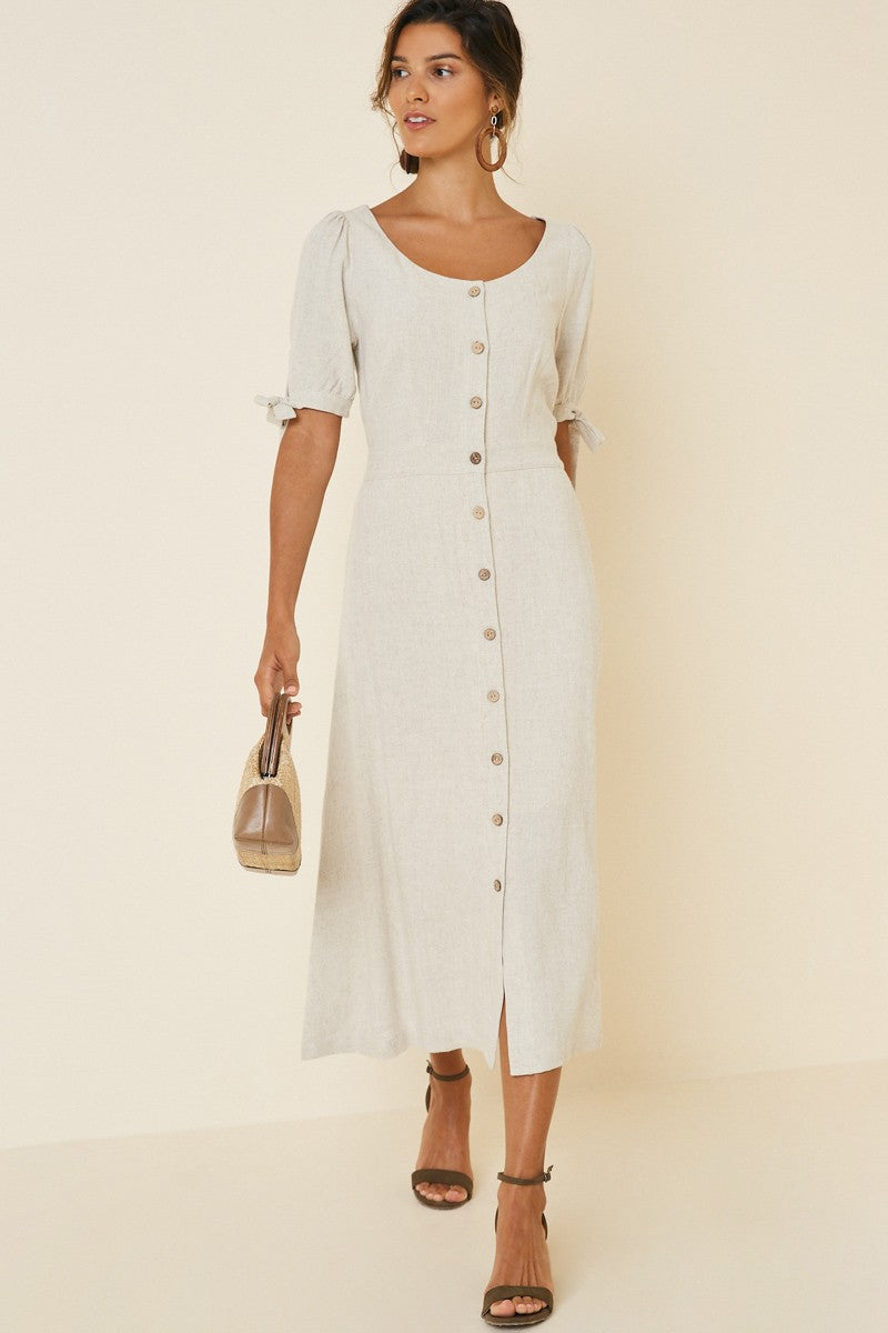 Caroline Linen Button Down Dress