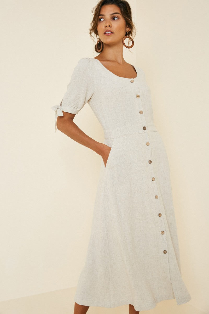 Caroline Linen Button Down Dress