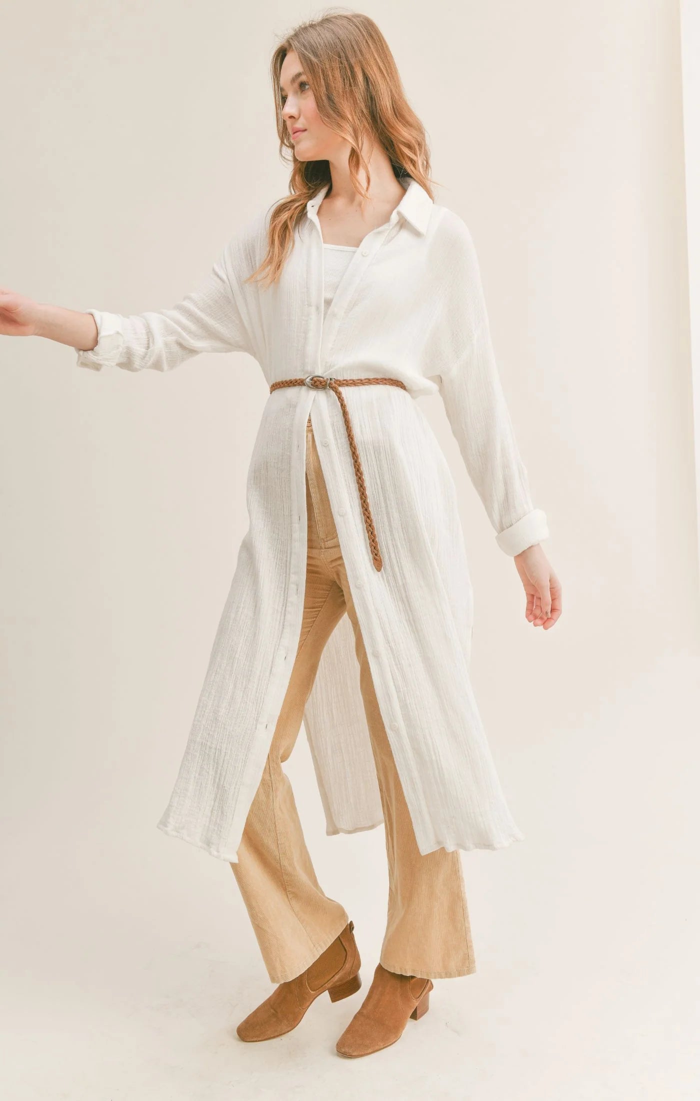 Quinn Coppola Gauze Long Shirt Dress